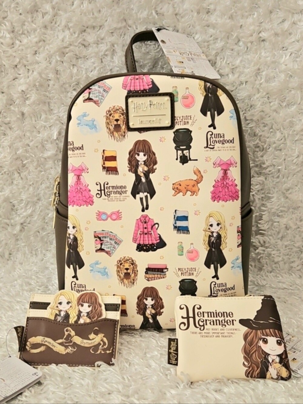 Loungefly Harry Potter Hermione And Luna Mini Backpack Cardholder Coin Purse
